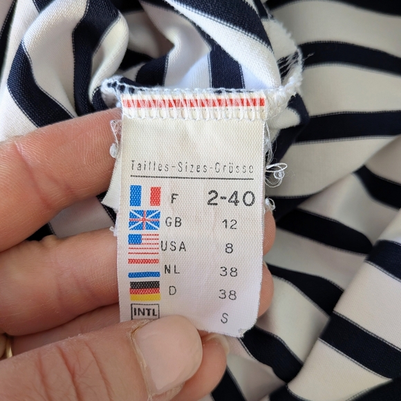 Saint James Breton Striped 3/4 Sleeve Top – Navy & White – Women’s 8 #61 - Picture 6 of 6